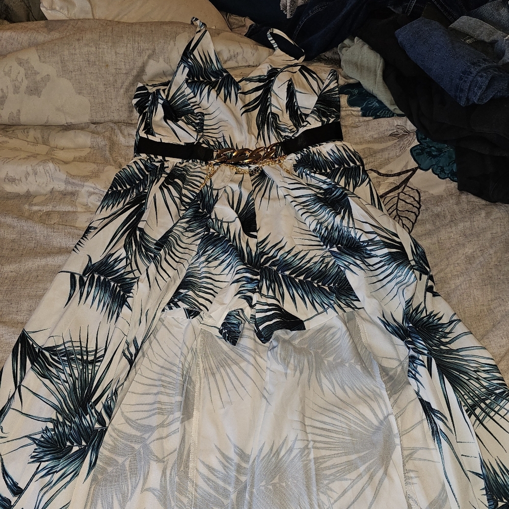 Romper with split skirt and shorts